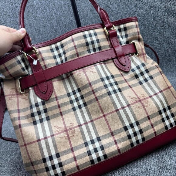 Burberry Brown Canvas Satchel 288-122824 - Picture 3 of 15